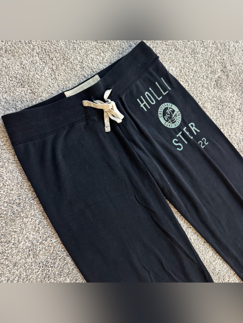 Hollister Navy Blue Women's Size XS Low Rise Flare Logo 28 x 31 Sweatpants - Picture 3 of 12